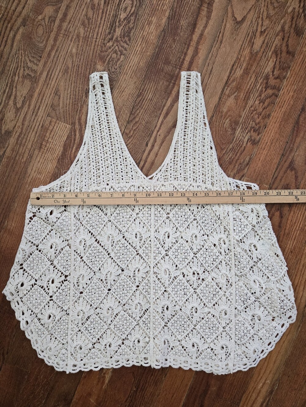 Adiva Crochet Sleeveless Blouse Size XL Cream Festival Boho Feminine Tank Top - Picture 2 of 12